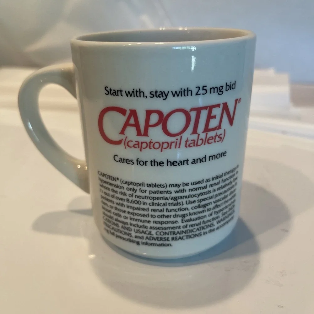 Capoten‎ Pharma Drug Rep Advertising  Ceramic Coffee Mug Cup pharmaceutical Heat